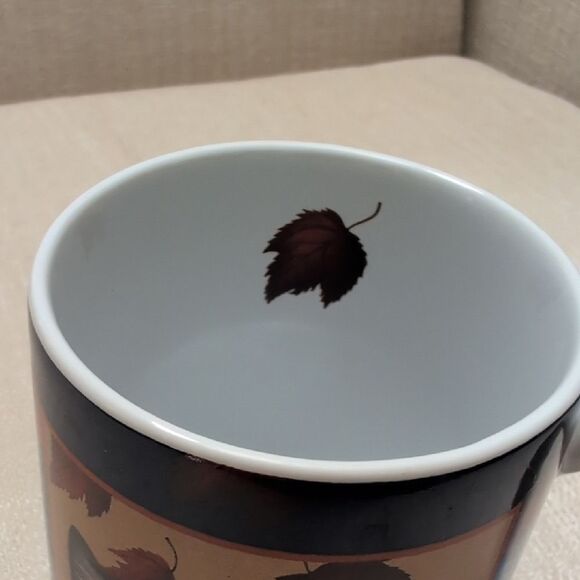 Vintage Catching Leaves Coffee Cat Mug By Lang & Wise Artwork by Lowell Herrero - Picture 4 of 7